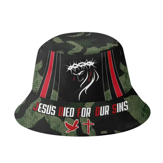 Jesus Custom Bucket Hat, All Over Print Christian Hats, Bucket Hat Gift, Religious Apparel, Christian Apparel, Jesus Bucket Hat PR058-24023007