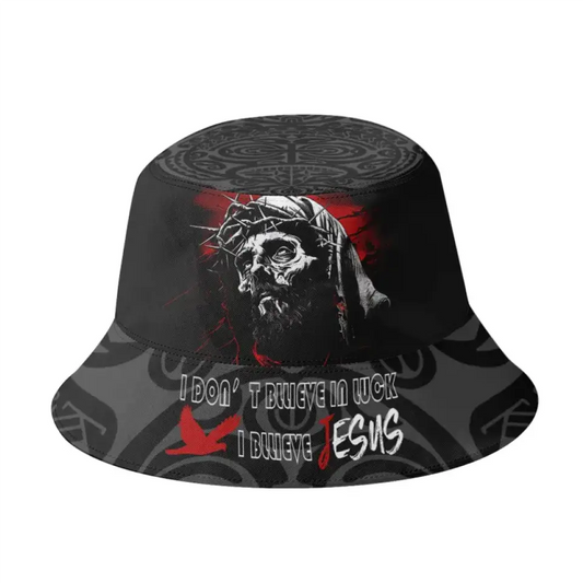 Jesus Custom Bucket Hat, All Over Print Christian Hats, Bucket Hat Gift, Religious Apparel, Christian Apparel, Jesus Bucket Hat PR058-24023006